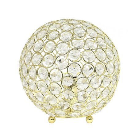 ELEGANT DESIGNS 8 Inch Crystal Ball Sequin Table Lamp, Gold LT1026-GLD